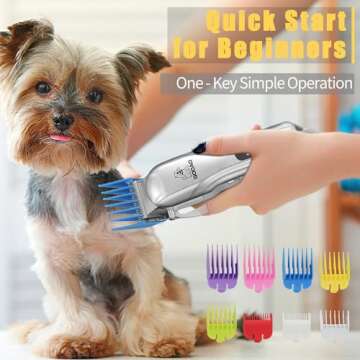 Gooad Dog Clippers for Grooming,Dog Grooming Kit for Heavy Thick Hair&Coats/Low Noise Rechargeable Cordless Pet Shaver with Paw Trimmer Nail Grinder/Dog Hair Trimmer for Small & Large Dogs Cats