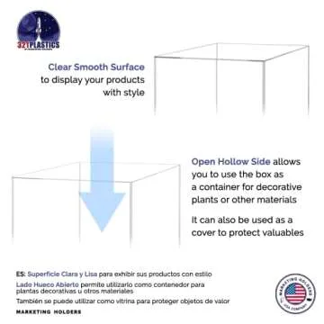 Marketing Holders 4 Pack Tall Acrylic Pedestal Stand Clear Hollow No Lid Flower Tower 12" x 12" x 32" Display Weddings Funerals Boutiques Parties Decor Collectible Cube Riser Clear