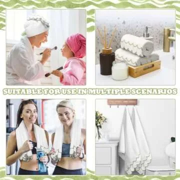 Hahafelt Cotton Scalloped Hand Towels - Soft & Stylish