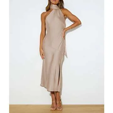 Elegant Satin Long Dress for Women - Perfect for Weddings and Parties