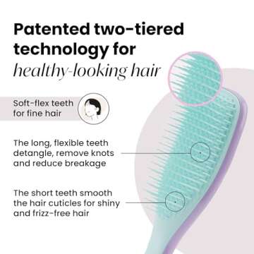 Tangle Teezer Fine & Fragile Ultimate Detangler Brush, Dry & Wet Hair Brush to Detangle & Reduce Bre...