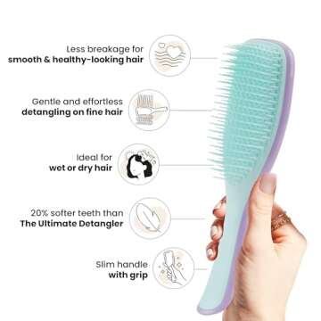 Tangle Teezer Fine & Fragile Detangler Brush for Wet & Dry Hair