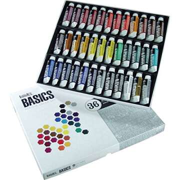 Liquitex Basics Acrylic Paint Set with 36 Vibrant Colors
