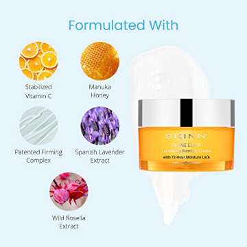 SKINN Luminous Firming Cream - Facial Skin Care Cream Improves Elasticity, Plumps and Lifts Sagging Skin-Maintains Hydration to Reduce Fine Lines,Strengthen Skin’s Barrier Function-Manuka Honey