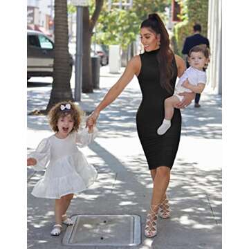 GOBLES Women's Elegant Sleeveless Bodycon Midi Dress