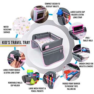 Kids Travel Tray, Car Seat Tray for Kids Travel Accessory for Your Child's Rides and Flights - Trave...