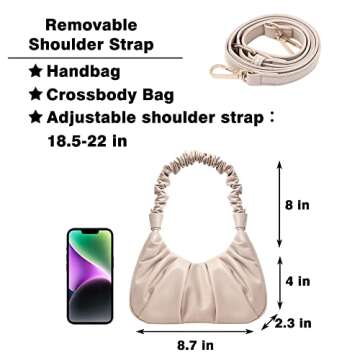 cuiab Small Bag for Women Shoulder Tote Handbag Hobo Handbag fashionable for Women,Vegan Leather Vintage, (Beige-1)