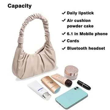 cuiab Small Bag for Women Shoulder Tote Handbag Hobo Handbag fashionable for Women,Vegan Leather Vintage, (Beige-1)