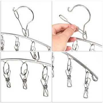ASFUSS Stainless Steel Hanging Clips for Laundry & Travel