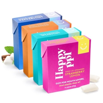 Happy ppl Gum, Chewing Gum, Natural Gum Pack, Xylitol Gum W/Oral Care Benefits, Plant-Based Gum, Sug...