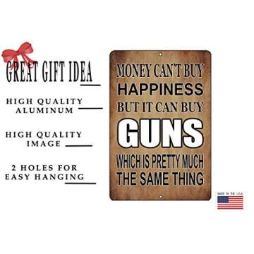 Rogue River Tactical Funny Pro Gun Metal Tin Sign, 12x8 Inch, Wall Décor - Man Cave Bar Money Happi...