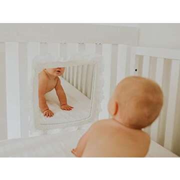 Cribby Baby Mirror for Crib and Bassinet for Infants and Newborns with Shatterproof, Unbreakable Acr...