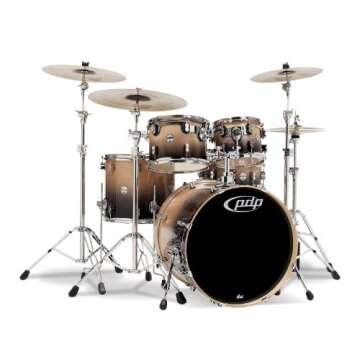 Pacific Drums PDCB2215NC 5-Piece Drumset with Chrome Hardware - Natural to Charcoal Fade