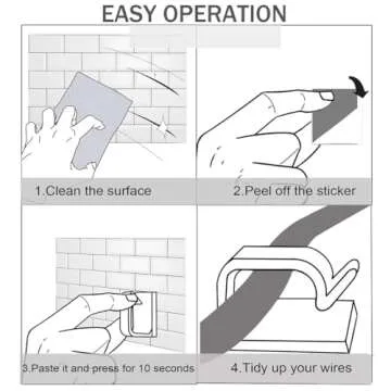 KGROTE 100PCS Cable Clips, Adhesive Wire Clips Strong Cord Clips Wire Holders, Cable Management Clips for Desk, Wall, Car, TV, Ethernet Cable (Clear, Small)