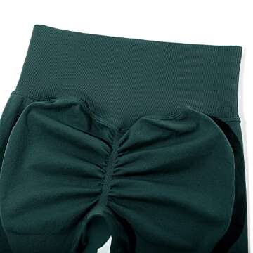 OMKAGI Women Scrunch Butt Lifting Leggings Seamless High Waisted Workout Yoga Pants(S,657-Green)