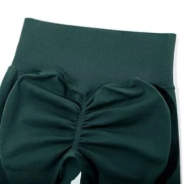 OMKAGI Women Scrunch Butt Lifting Leggings Seamless High Waisted Workout Yoga Pants(S,657-Green)