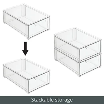 mDesign Stackable Shoe Storage Boxes for Organized Living