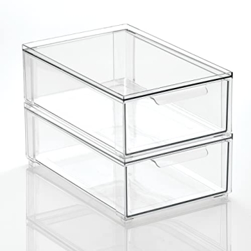 mDesign Stackable Shoe Storage Boxes for Organized Living