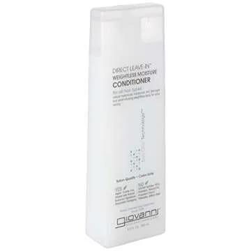 Giovanni Leave-In Weightless Moisture Conditioner - Leave in Conditioner for Curly, Wavy, Dry, Damaged Hair, Detangler Hair Care Product for Women & Men, Sulfate Free - 8.5 Fl Oz (Pack of 1)