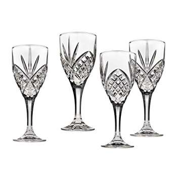 Godinger Wine Glasses, Stemmed Glass Goblets - Dublin Crystal, Set of 4, 10 fluid ounces