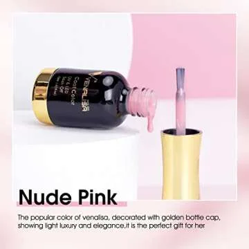 VENALISA Gel Nail Polish, 12ml Nude Pink Color Soak Off UV LED Nail Gel Polish Nail Art Starter Mani...