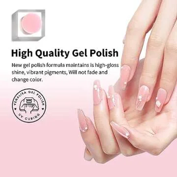 VENALISA Gel Nail Polish, 12ml Nude Pink Color Soak Off UV LED Nail Gel Polish Nail Art Starter Manicure Salon DIY at Home, 0.43 OZ