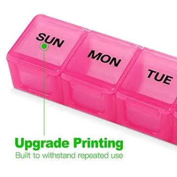 Pill Organizer Pink XL for Vitamin and Supplement Management