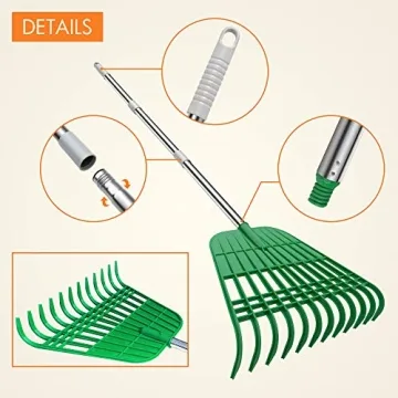 Gardzen Leaf Rake & Bag Combo - Perfect for Yard Cleanup