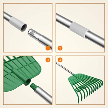 Gardzen Leaf Rake & Bag Combo - Perfect for Yard Cleanup