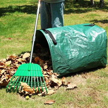 Gardzen Leaf Rake & Bag Combo - Perfect for Yard Cleanup
