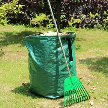 Gardzen Leaf Rake & Bag Combo - Perfect for Yard Cleanup