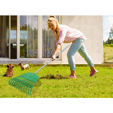 Gardzen Leaf Rake & Bag Combo - Perfect for Yard Cleanup