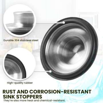 Durable Stainless Steel Sink Stoppers - Universal 2-Pack