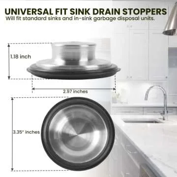 Durable Stainless Steel Sink Stoppers - Universal 2-Pack