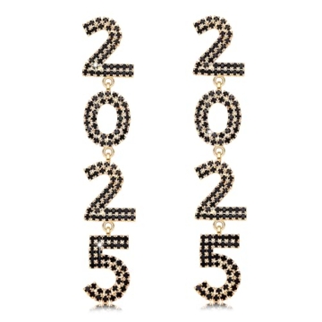 Happy New Year Earrings for Women Beaded Champagne Bottle Glass Earrings Handmade New Year’s Eve D...