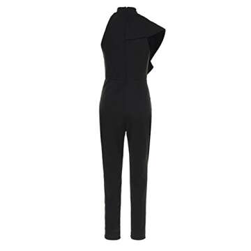 Engood Women's Sexy Thin Ruffle Strapless High Waist Clubwear Long Wide Leg Pants Jumpsuit Rompers