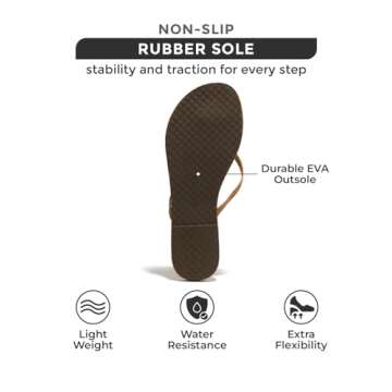 Project Cloud Flip flops for Women - Memory Foam Flats Slippers for Women 2025 - Vegan Leather Women Slippers & Womens Sandals Beach Essentials Slides for Women Footwear (Foundations, Tan, 6.5)