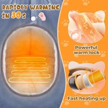 Rywell Heated Cat Bed, Versatile Heated Cat Bed Indoor for All Seasons, Soft & Cozy with Timer & Tem...