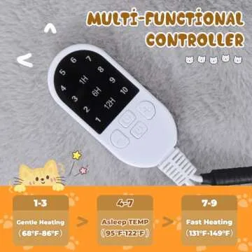 Rywell Heated Cat Bed, Versatile Heated Cat Bed Indoor for All Seasons, Soft & Cozy with Timer & Temp Adjustable, for Indoor Cat&Small Dog