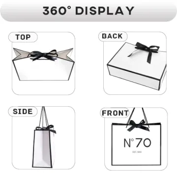 QLSKO 70th Birthday Paper Bag for Her Seventy Gift