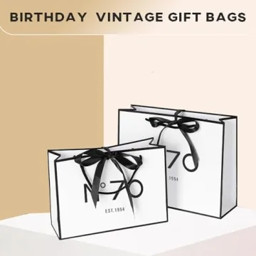 QLSKO 70th Birthday Paper Bag for Her Seventy Gift