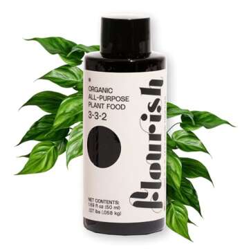 Flourish Plant Organic All-Purpose Food 3-3-2 Fertilizer for Indoor Plants - Eco-Friendly, CDFA Cert...