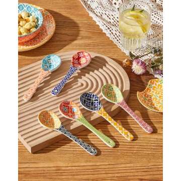 Metahom Colorful Serving Spoons Set for Soup and Cereal