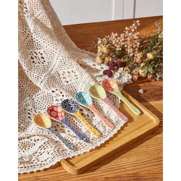 Metahom Colorful Serving Spoons Set for Soup and Cereal