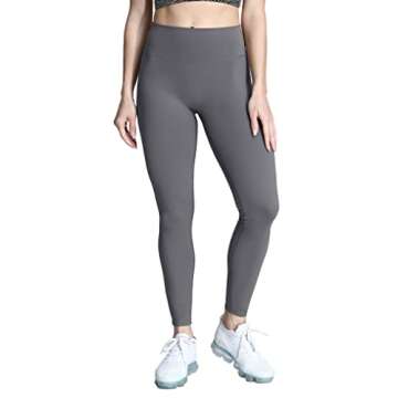Aoxjox High Waisted Workout Leggings for Women Trinity Yoga Pants 26.5" (Iron Grey, Large)