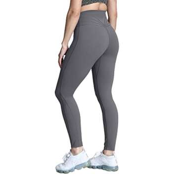 Aoxjox High Waisted Workout Leggings for Women Trinity Yoga Pants 26.5" (Iron Grey, Large)