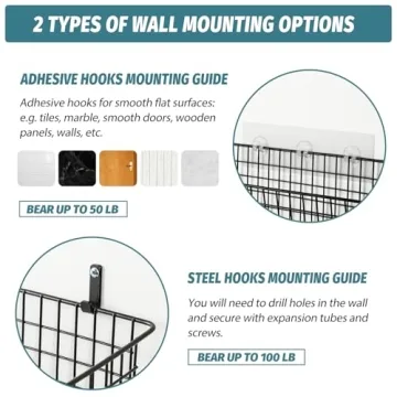 Extra Large Wall-Mounted Baskets for Home Organization