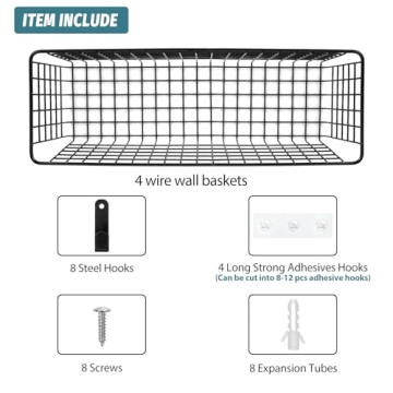 Extra Large Wall-Mounted Baskets for Home Organization