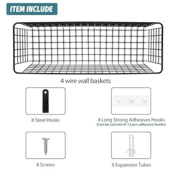 Extra Large Wall-Mounted Baskets for Home Organization