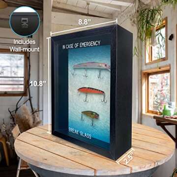 BREAK GLASS GIFTS Funny In Case of Emergency Fishing Gifts - Unique fishing Gag Wall Art a Great Fishing Gift. Hilarious fishing Gifts for Men or Women, Ideal for Any fishing lover for Fathers Day